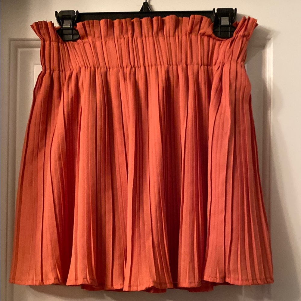 Pleated Coral Skirt